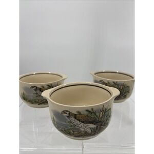 3 Vtg Colditz Porcelain Falcon Soup Bowl Crocks German‎ Democratic Republic x3
